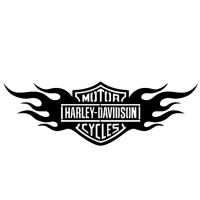 Decoratiune metalica de perete Krodesign KRO-1054, Harley Davidson, diametru 80 cm, grosime 1.5 mm