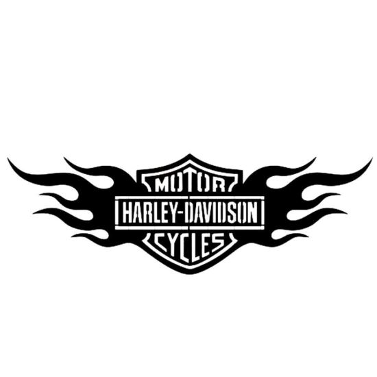 Decoratiune metalica de perete Krodesign KRO-1054, Harley Davidson, diametru 80 cm, grosime 1.5 mm