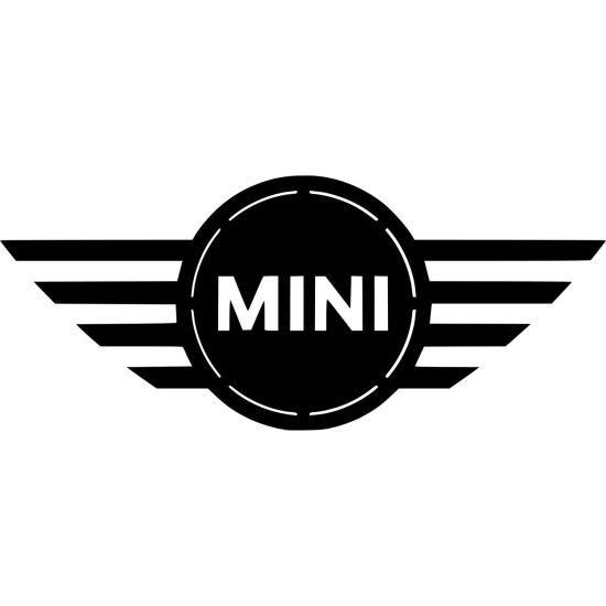 Decoratiune metalica de perete Krodesign KRO-1056, Mini Cooper, diametru 50 cm, negru, grosime 1.5 mm