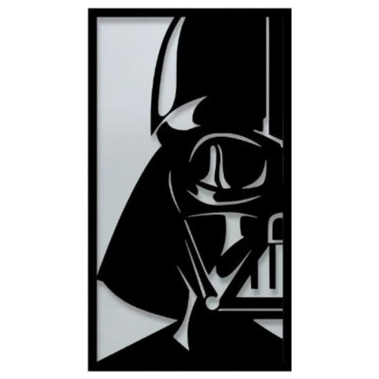 Decoratiune metalica de perete Krodesign KRO-1068, Darth Vader, lungime 55 cm, negru, grosime 1.5 mm