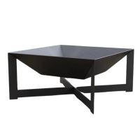 Incalzitor pentru terasa/gradina, Square Fire Pit KRO-1077, Otel, Negru, 600x600x300 mm, grosime 3 mm