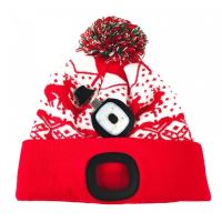 Caciula cu LED reincarcabila prin USB, Strend Pro X-mas Kid, unisex, marime universal, 4xSMD, Li-Ion