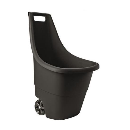 Carucior pentru gradina Keter Easy Go 50 L, 51x56x84 cm, Negru, 2 roti