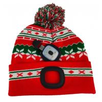 Caciula cu LED reincarcabila prin USB, Strend Pro X-mas Green, unisex, marime universal, 4xSMD, Li-Ion