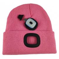 Caciula cu LED reincarcabila prin USB, Strend Pro Pink, marime universala, 4xSMD, Li-Ion