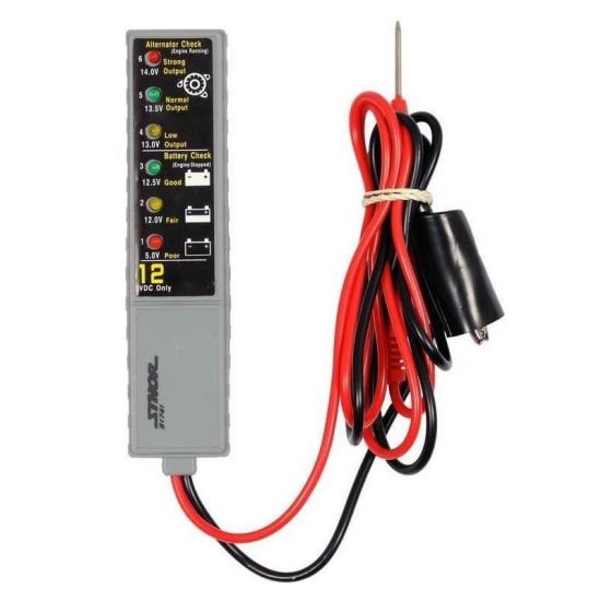 Tester Sthor 81741, pentru baterii auto, Led, 12V