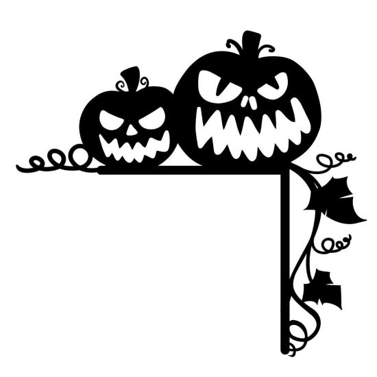 Decoratiune usa Halloween Pumpkin Krodesign KRO-1106, dimensiune 45x40cm, negru