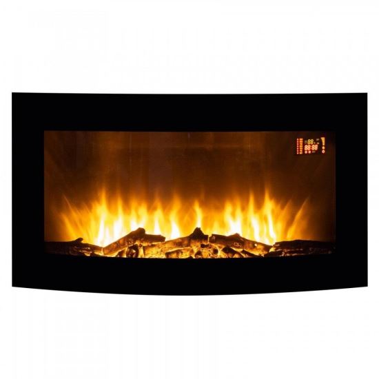 Semineu electric de perete FKK 17, 2 trepte de incalzire 1000/2000 W, Led, Telecomanda 