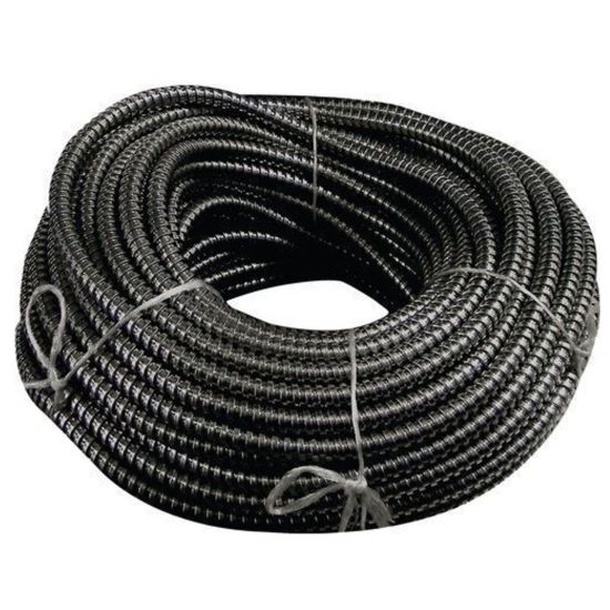 Tub flexibil copex metalic Horoz izolatie PVC, diametru 32 mm, Negru, 25 m, galvanizat