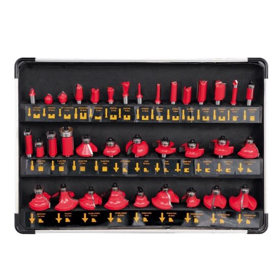 Set 35 freze pentru lemn, Yato YT-6803, diametru prindere 8 mm