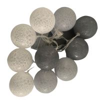 Instalatie luminoasa MagicHome Cotton Globe, gri/alb, 10 led, 2xAA, lungime 1.35 m, lumina calda