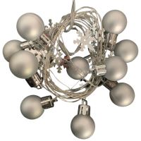 Instalatie luminoasa MagicHome Globulete si fulgi, 20 led, 2xAA, lungime 1.9 m, lumina rece