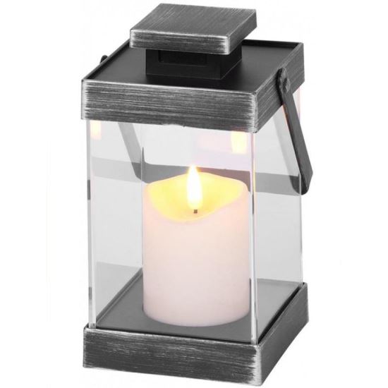 Felinar cu led Strend Pro Retro, gri patinat, 3xAAA, plastic, 10x18.5 cm