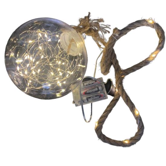 Decoratiune luminoasa MagicHome Globe, cu sfoara de agatat, 50 led, 3xAA, lungime 0.8 m, lumina calda