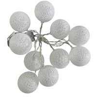 Decoratiune luminoasa MagicHome Cotton Globe, 10 led, 2xAA, lungime 1.35 m, lumina calda