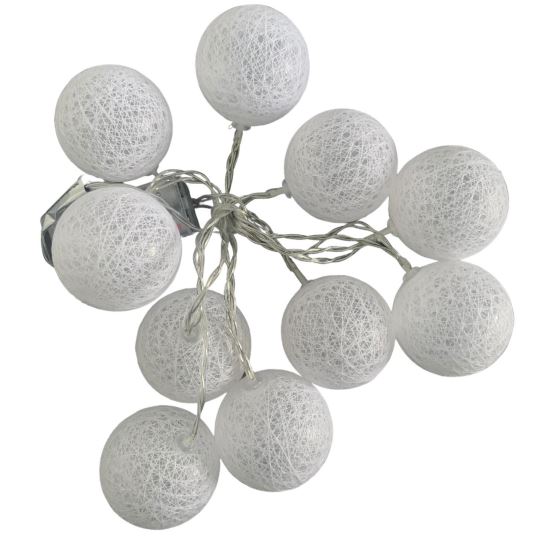 Decoratiune luminoasa MagicHome Cotton Globe, 10 led, 2xAA, lungime 1.35 m, lumina calda