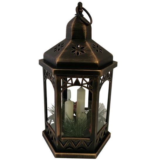 Felinar cu 3 lumanari Strend Pro Morocco, LED, 3xAAA, 18x15x32 cm