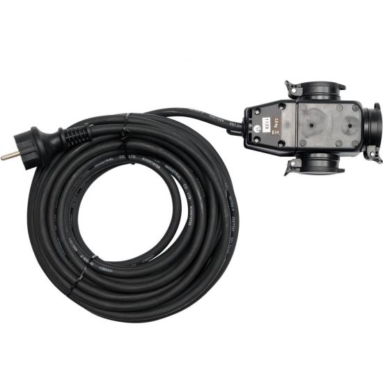 Prelungitor cauciucat, Yato YT-8116, lungime 10 m, 3 prize, 230 V, IP44