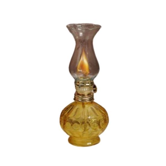 Mini Lampa cu gaz Vivatechnix Kutulu TR-1012G, inaltime 20 cm, galben, abajur de sticla