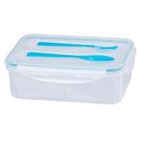 Cutie pentru pranz MagicHome, 2 compartimente, 1.5 litri, cu furculita si lingura, 22x15.2x7.6 cm