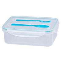 Caserola pentru pranz MagicHome, 1 compartiment, 1.5 litri, cu furculita si lingura, 22x15.2x7.6 cm