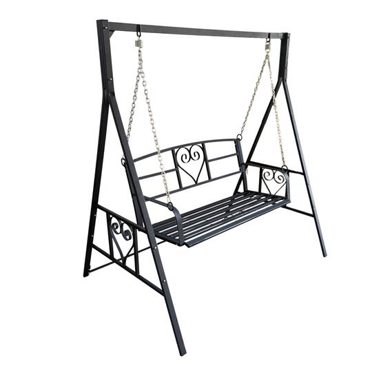 Leagan pentru gradina, Negru, 167x117x178cm, 2 locuri, maxim 200 Kg