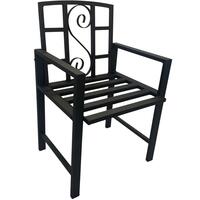 Scaun metalic pentru gradina, dimensiune 52x49x82 mm, negru, maxim 150 kg, fara perne
