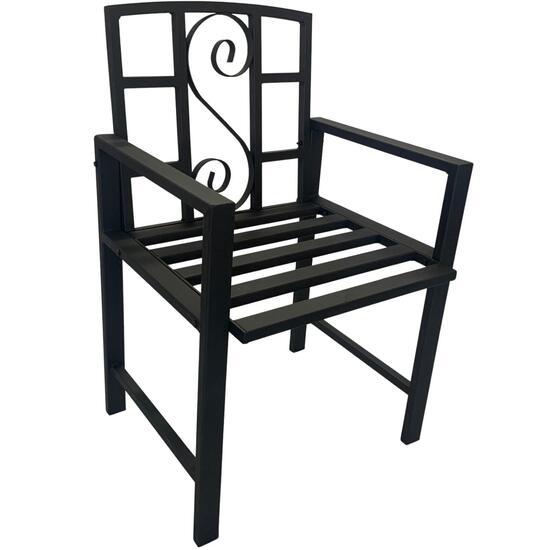 Scaun metalic pentru gradina, dimensiune 52x49x82 mm, negru, maxim 150 kg, fara perne
