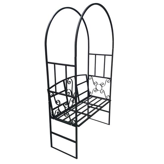 Arcada cu banca, pentru flori agatatoare, dimensiuni 205x115x49 cm, otel