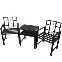 Set masuta si 2 scaune pentru gradina, metalice, 151x50x84 cm, maxim 140 kg, fara perne