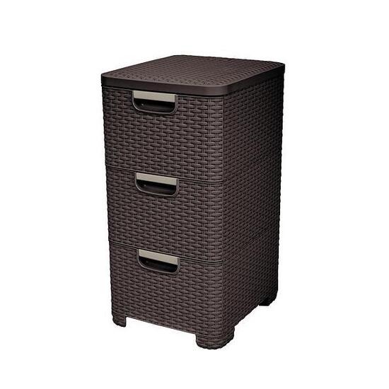 Dulap pentru depozitare Curver Style 3x, maro, 3 sertare, 33x60x38 cm