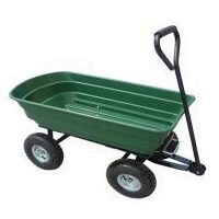 Carucior cu roti gonflabile pentru gradina, depozite Strend Pro Greenlawn 930x505x510/895 mm, verde