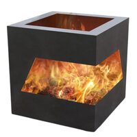 Incalzitor pentru terasa/gradina, Modern Cube-2, Otel, Negru, 600x600x650 mm, grosime 3 mm
