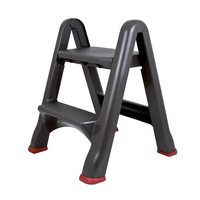 Scara cu 2 trepte Curver, maxim 150 kg, pliabila, neagra, 48.6x17.2x63 cm