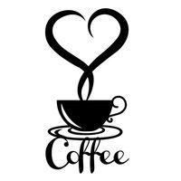 Decoratiune metalica de perete Krodesign Coffee Cup KRO-1208, dimensiune 60 cm, negru, grosime 1.5 mm