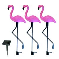 Set 3 lampi solare Strend Pro Premium, Flamingo, dimensiune 19x6x52 cm, 1xAA