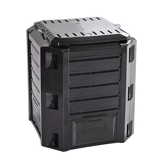 Compostor pentru gradina cu baza Strend Pro Premium, Capacitate 380 l, negru