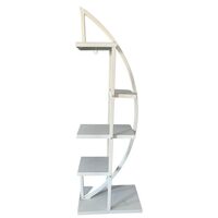 Suport pentru ghivece flori, Alb, dimensiune 50x30x150 cm, 4 polite, demontabil