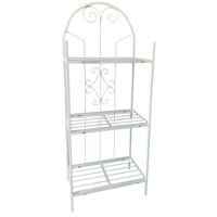 Suport pentru ghivece flori Alb, 50x30x125 cm, 3 polite, demontabil