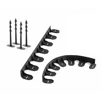Set bordura pentru delimitare gradina ProsperPlast, lungime totala 4.8 m, Negru
