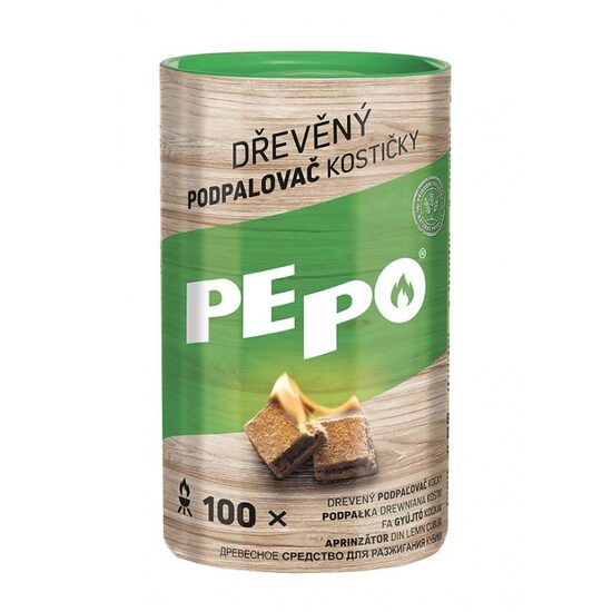 Set 100 brichete din lemn pentru aprindere gratar Pe-Po, timp ardere 7 min