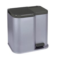 Cos dublu pentru sortare ecologica Strend Pro Premium, capacitate 15/6 l, dimensiune 400x398x300 mm, cu pedala