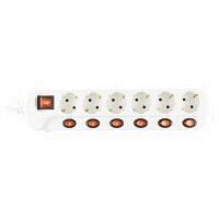 Prelungitor Home NVK 06K/WH, alb, 6 socluri cu buton individual, lungime 1.5 m