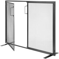 Panou pentru semineu Vevor 990x780 mm, Otel, Usi cu inchidere magnetica, Negru