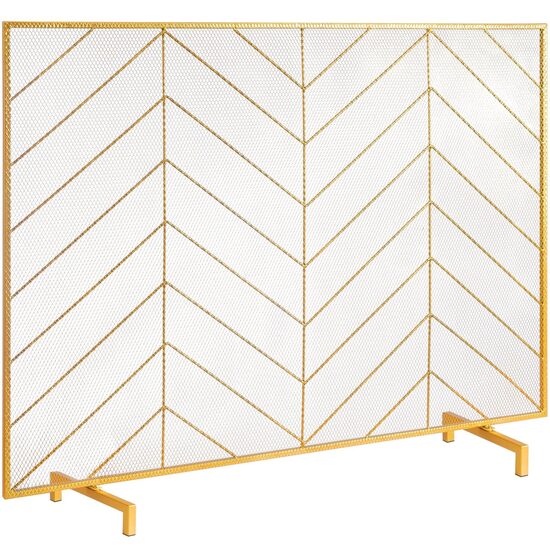 Ecran pentru semineu Vevor Gold, 980x758 mm, Otel, Auriu