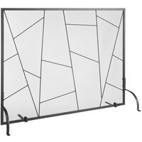 Ecran pentru semineu Vevor 906x720 mm, Otel, Negru