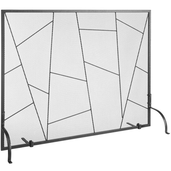 Ecran pentru semineu Vevor 906x720 mm, Otel, Negru