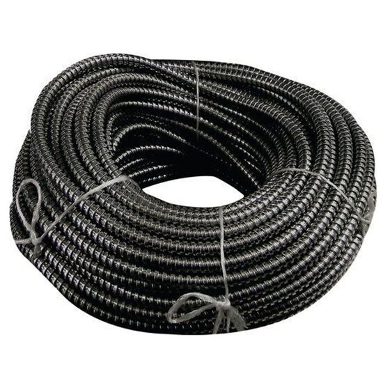 Tub flexibil, copex metalic Strend Pro, izolatie PVC, diametru 16 mm, Negru, 50m, galvanizat