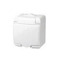 Priza montaj aparent Home Aquastar 21141, alb, 1 locas, IP 44