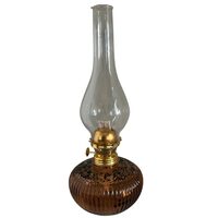 Lampa cu gaz lampant Vivatechnix TR-1015, sticla maro decorata
